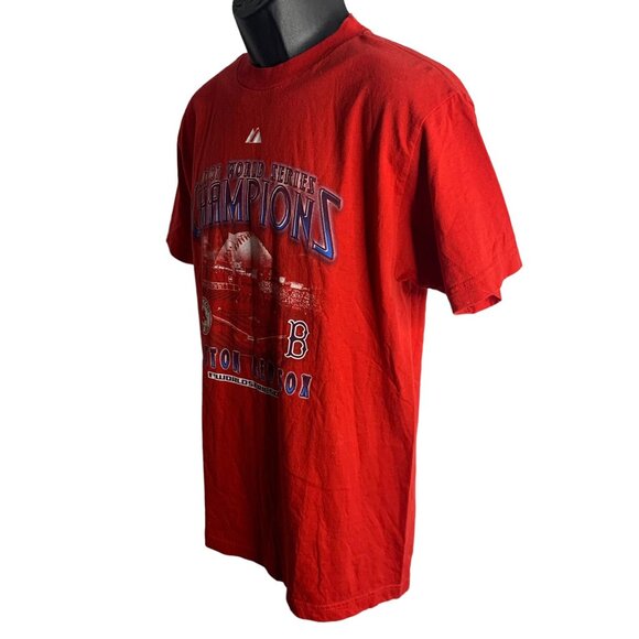 World Series 2007 Boston Red Sox T Shirt M Red Crewneck Baseball Short Sleeve - Picture 3 of 7